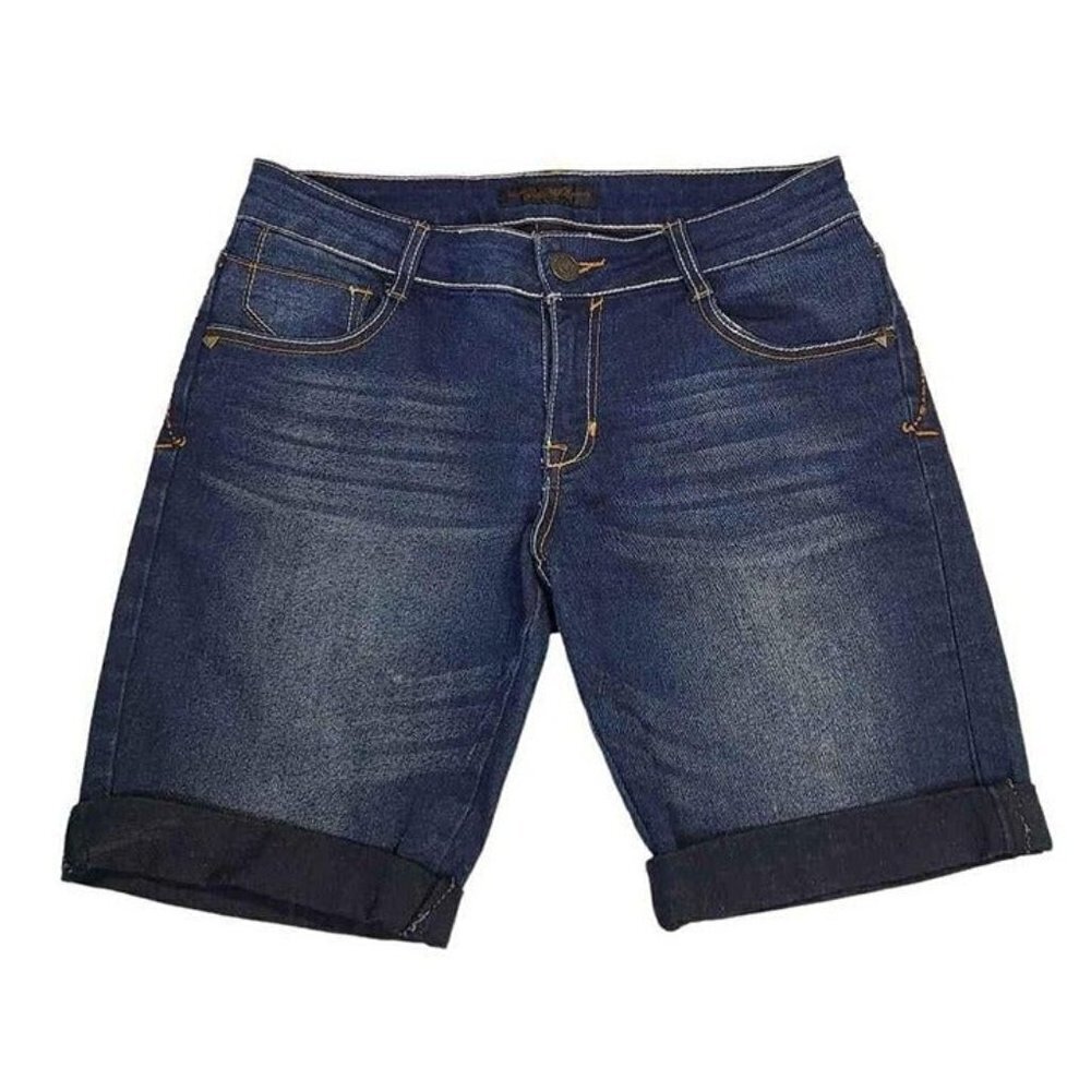 Vintage Southpole Denim Jean Co Womens Cuffed Faded Wash Bermuda Shorts Size 9